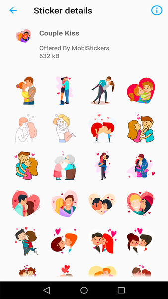 WAStickerApps Kiss For WhatsAp - عکس برنامه موبایلی اندروید