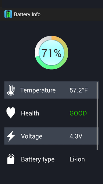 Battery stats and info - عکس برنامه موبایلی اندروید