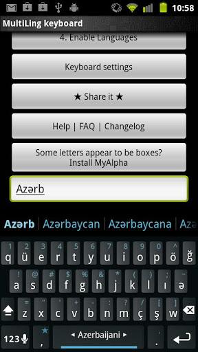 Azeri Keyboard Plugin - Image screenshot of android app