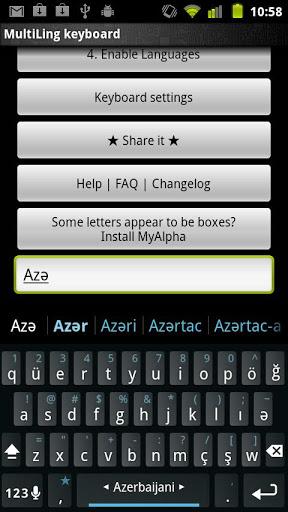 Azeri Keyboard Plugin - عکس برنامه موبایلی اندروید