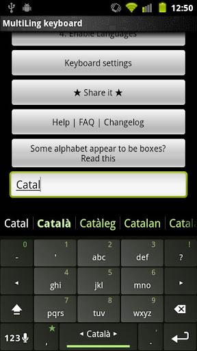 Catalan Keyboard Plugin - Image screenshot of android app