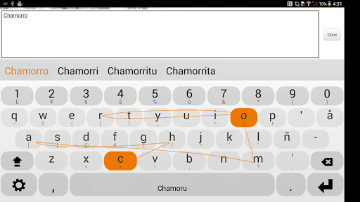 Chamoru Keyboard Plugin - Image screenshot of android app