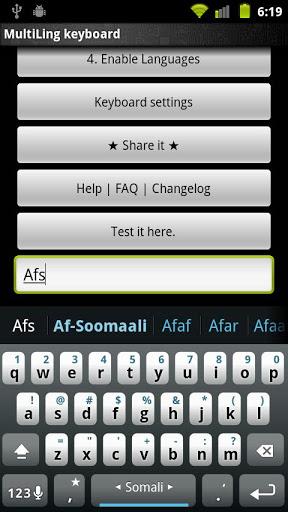 Somali Keyboard Plugin - Image screenshot of android app