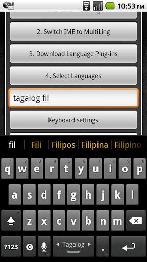 Tagalog Keyboard Plugin - Image screenshot of android app