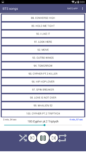 ۱۰۰ BTS Songs Offline (Kpop Songs) - عکس برنامه موبایلی اندروید