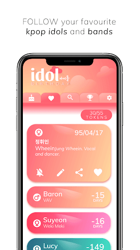 Kpop Idol Birthday Reminder - Image screenshot of android app