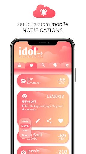 Kpop Idol Birthday Reminder - Image screenshot of android app