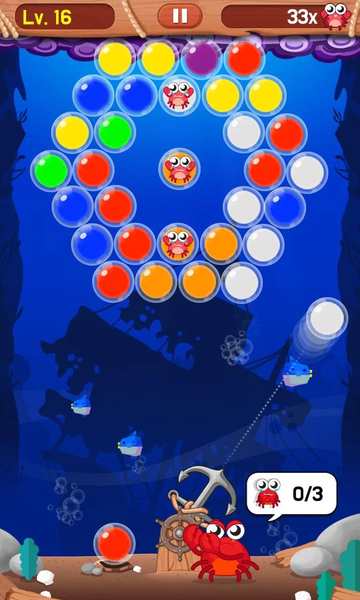 Bubble Shoot :Baby Crab Rescue - Gameplay image of android game