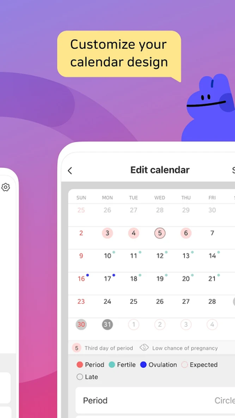 Bom Calendar - Period tracker - عکس برنامه موبایلی اندروید