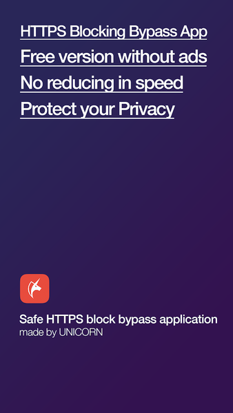 Unicorn HTTPS: Fast Bypass DPI - عکس برنامه موبایلی اندروید