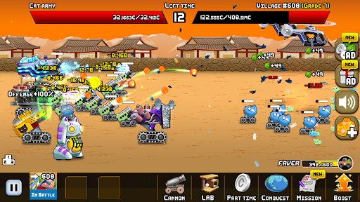 Idle Cat Cannon - Gameplay image of android game