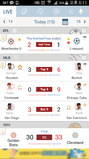 LIVE Score, Real-Time Score - عکس برنامه موبایلی اندروید
