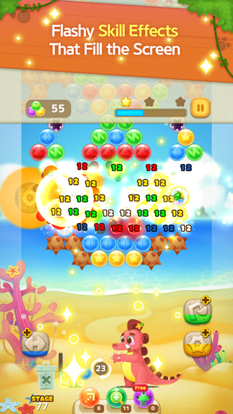 Bubble pop shooter dinosaur - Gameplay image of android game