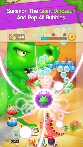 Bubble pop shooter dinosaur - Gameplay image of android game