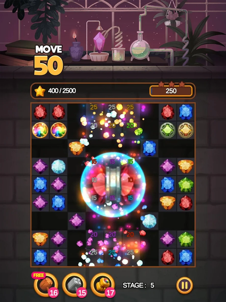 Jewel Alchemist : Match 3 - Gameplay image of android game