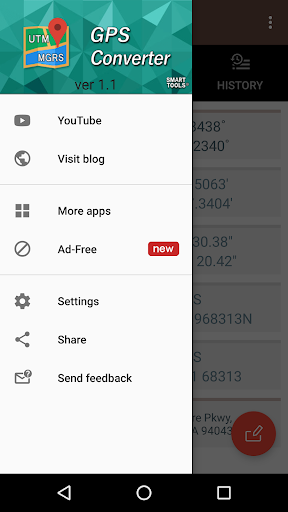 GPS coordinate converter - Image screenshot of android app
