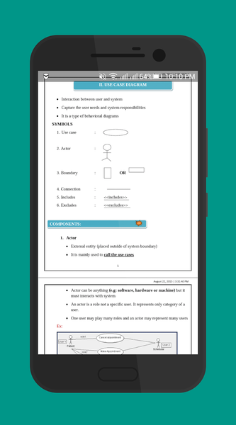 UML Tutorials - Image screenshot of android app