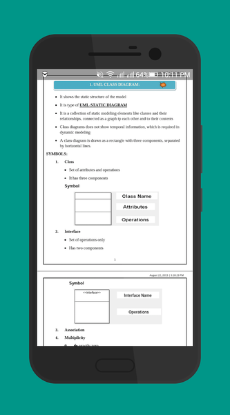 UML Tutorials - Image screenshot of android app