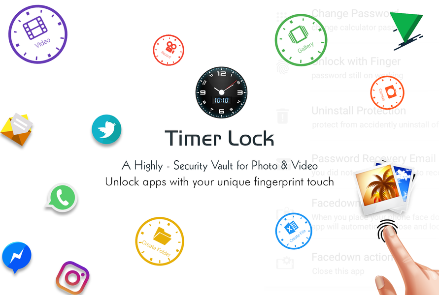 Timer Lock - Photo Lock App - عکس برنامه موبایلی اندروید