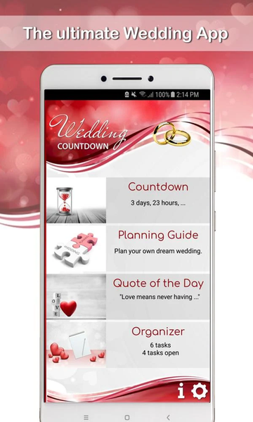 Wedding Countdown App 2024 - عکس برنامه موبایلی اندروید