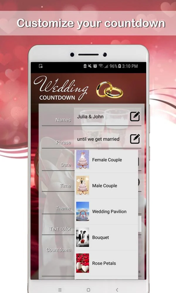 Wedding Countdown App ۲۰۲۵ - عکس برنامه موبایلی اندروید