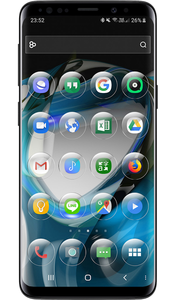 Theme Launcher - Glass Round - Image screenshot of android app