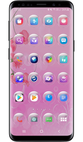 Theme Launcher - Glass Round - عکس برنامه موبایلی اندروید