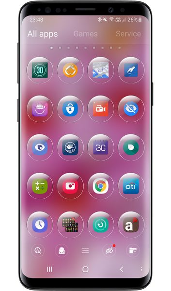 Theme Launcher - Glass Round - عکس برنامه موبایلی اندروید