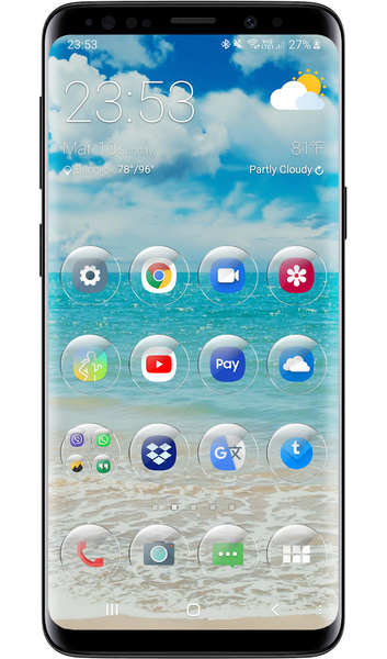 Theme Launcher - Glass Round - عکس برنامه موبایلی اندروید