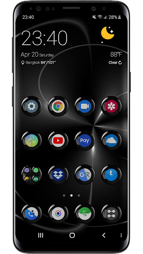 Theme Launcher - Spheres Black - عکس برنامه موبایلی اندروید