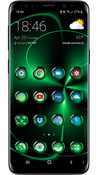 Theme Launcher - Spheres Green - عکس برنامه موبایلی اندروید