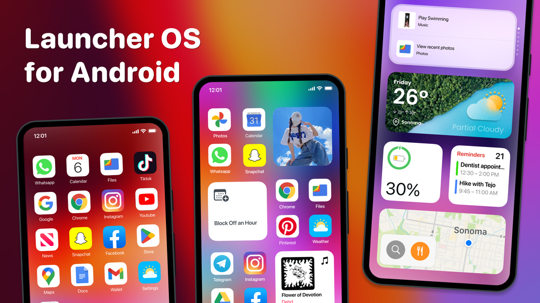 Launcher OS 18 - عکس برنامه موبایلی اندروید