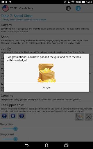 TOEFL Vocabulary Listening + quiz - Image screenshot of android app