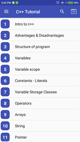 Learn C++ Programming - عکس برنامه موبایلی اندروید