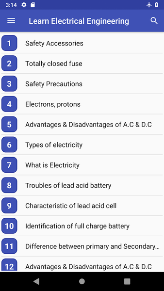 Learn Electrical Engineering - عکس برنامه موبایلی اندروید