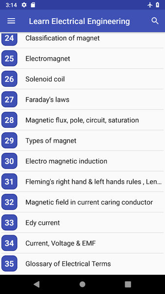 Learn Electrical Engineering - عکس برنامه موبایلی اندروید