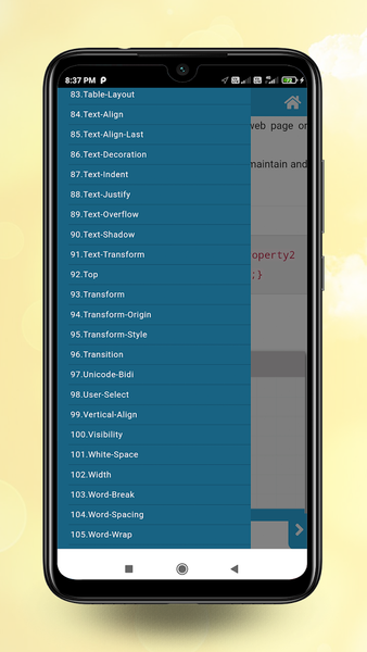 Learn CSS - Example and editor - Image screenshot of android app
