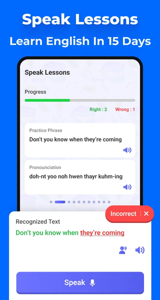 English Speaking Practice App - Image screenshot of android app