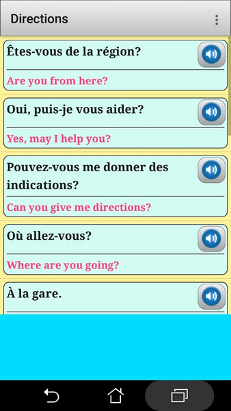 French phrasebook and phrases - Image screenshot of android app