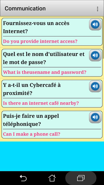 French phrasebook and phrases - Image screenshot of android app