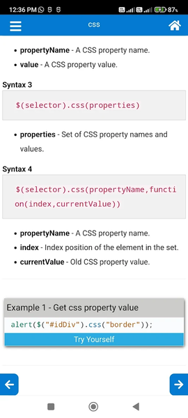Learn jQuery -Example & editor - Image screenshot of android app