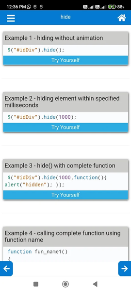 Learn jQuery -Example & editor - Image screenshot of android app