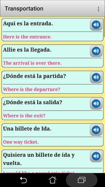 Spanish phrasebook and phrases - عکس برنامه موبایلی اندروید