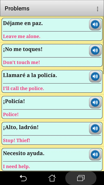 Spanish phrasebook and phrases - عکس برنامه موبایلی اندروید
