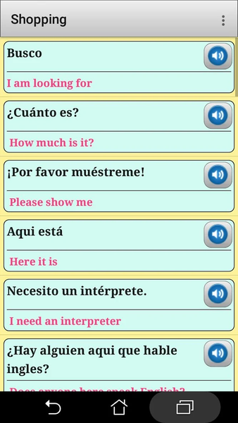 Spanish phrasebook and phrases - عکس برنامه موبایلی اندروید