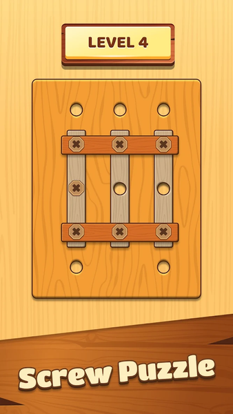 Unscrew Wood Nut & Bolt Puzzle - عکس بازی موبایلی اندروید