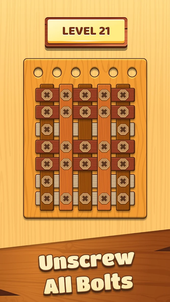 Unscrew Wood Nut & Bolt Puzzle - عکس بازی موبایلی اندروید
