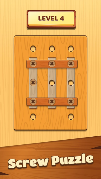 Unscrew Wood Nut & Bolt Puzzle - Gameplay image of android game