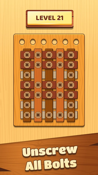Unscrew Wood Nut & Bolt Puzzle - عکس بازی موبایلی اندروید