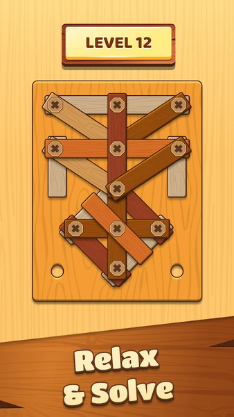 Unscrew Wood Nut & Bolt Puzzle - Gameplay image of android game